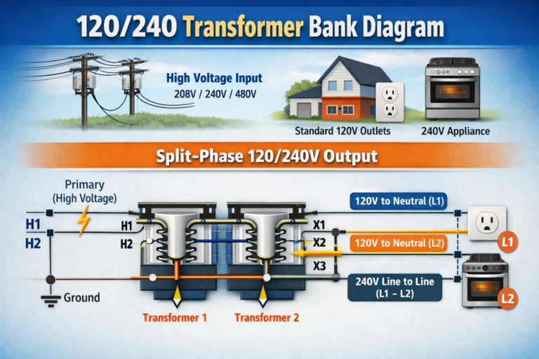 120/240 transformer bank diagram