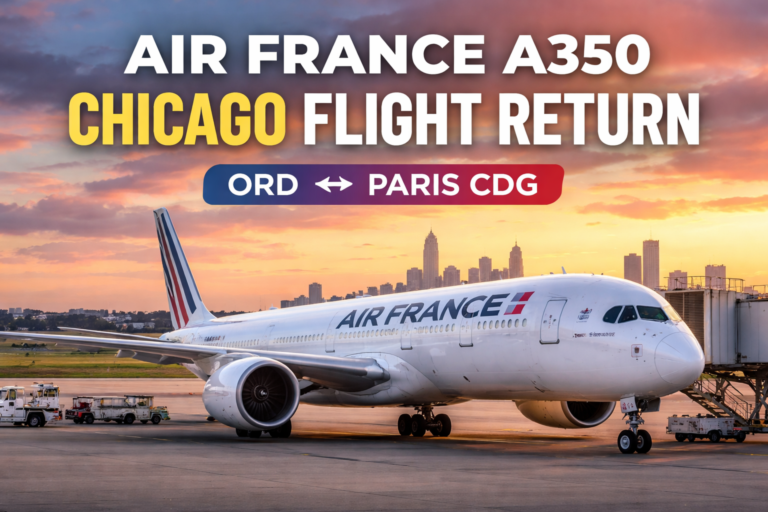 Air France A350 Chicago flight return