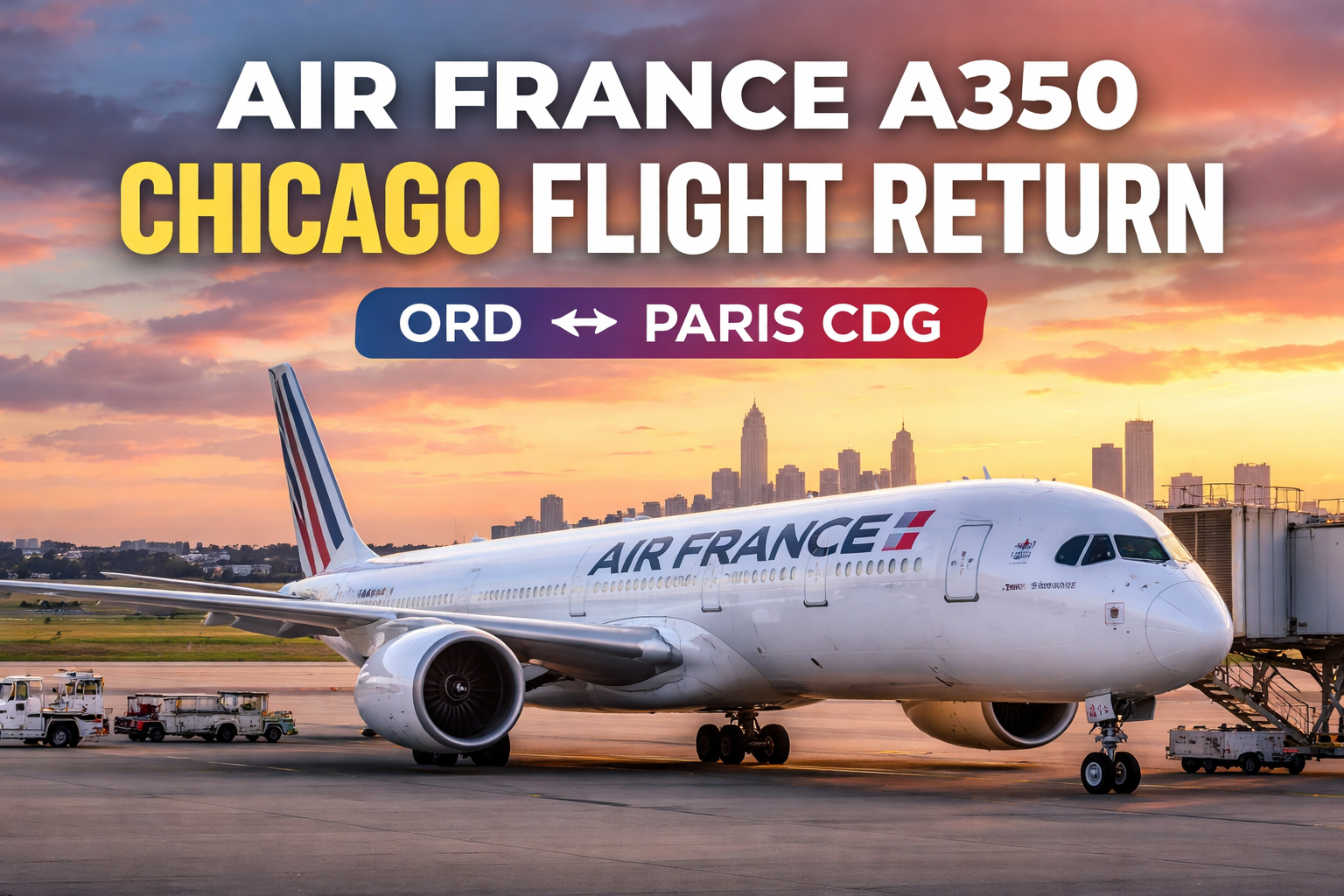 Air France A350 Chicago flight return